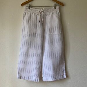 Athleta Bali Linen Wide Leg Crop Pants Size 4P